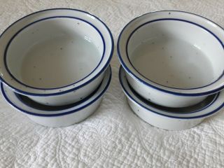 Set Of 4 Dansk Blue Mist Denmark Stoneware Soup/cereal Bowls Neils Refsgaar