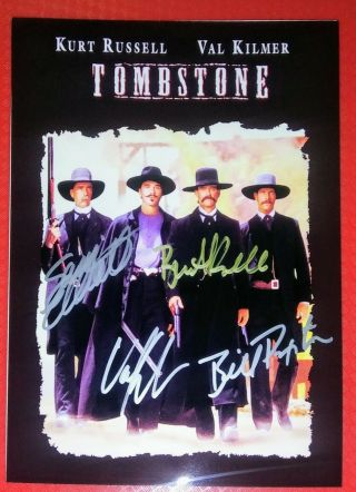 Tombstone Cast Hand Signed Autographed Photo 8 1/2 X 11 W/coa Kilmer Russell