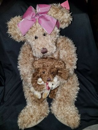 Russ Skribbles Marmie Teddy Bear Holding Little Bear 10 " Plush Stuffed Toy Etc