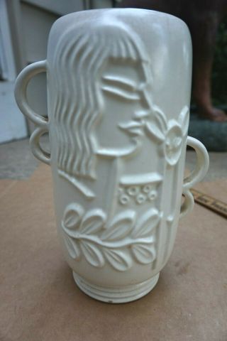 Vintage Red Wing Pottery Charles Murphy Vase W Deer 1151