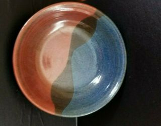 Vintage Hand Thrown Bowl Studio Art Pottery Signed Rb Large Rustic Mid Century