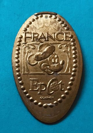 Disney Mickey Wearing Beret France Epcot Wdw Elongated Pressed Retired Penny