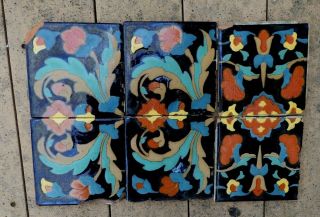 6 Vintage Mission Monterey Catalina California Taylor Style Tiles Art Pottery Js