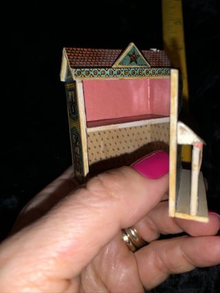 4 Mini Doll House For A Dollhouse Wood/paper Handcrafted Made To Look Antique