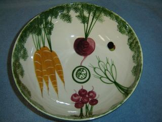 Los Angeles Potteries - Large Salad Bowl - Vegetable Motif - Vintage Collectible