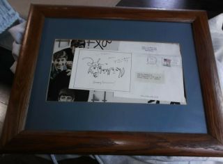 Signed Card W/john Lennon Drawing Signed By Yoko Ono " Love Yoko & Sean 1987