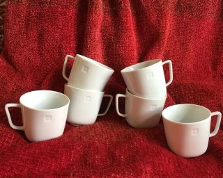 Set 6 Swid Powell Richard Meier White Architect Designer Cups Coffee Tea Modern