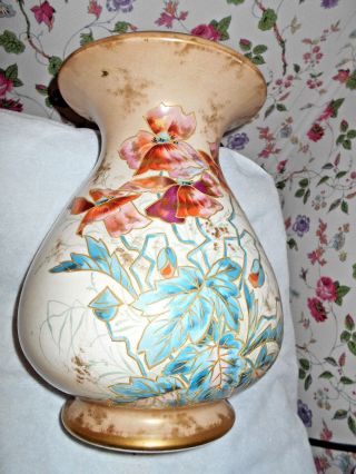 Royal Bonn " Poppies " Floral Vase Jumbo Franz Anton Mehlem Artist 12 " T Antique