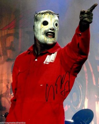 Singer Corey Taylor Hand Signed Slipknot 8x10 Photo E W/coa Stone Sour 8 Mask