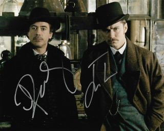 Robert Downey Jr & Jude Law " Sherlock Holmes " Autographed 8x10 Signed Photo