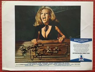 Bas Signed Ingrid Pitt 3 Autographed Hammer Horror Photo Christopher Lee