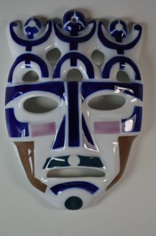 Sargadelos Spanish Porcelain Mask Collectible Figurine