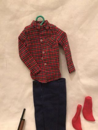 Vintage 1960 ' s Mattel Barbie Ken Doll Going Hunting Outfit & Accessories 3