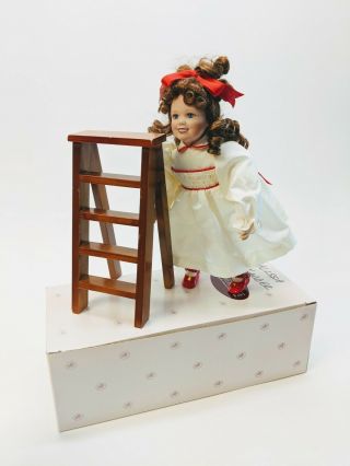 Ashton Drake Galleries 15 " Porcelain Melissa Doll W/ladder Christmas Collectible