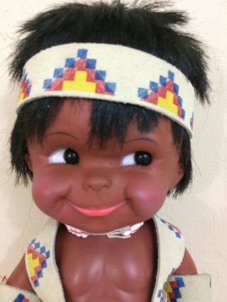 Vintage Lil Cubby Doll Native American Indian Boy Sioux Reservation Doll Leather