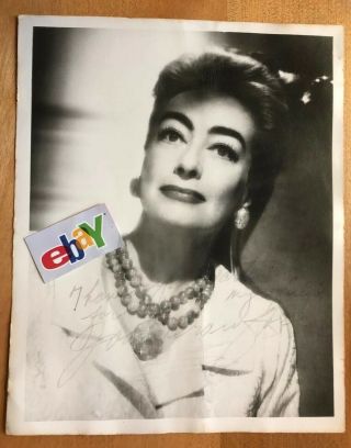 Joan Crawford Movie Star Vintage 60’s 70’s Signed 8x10 Autograph Photo