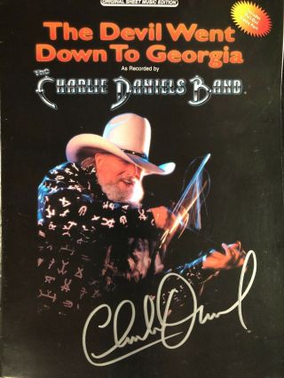 Charlie Daniels Signed Sheet Music / Bas Beckett Devil Went To Georgia