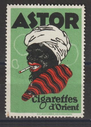 German Poster Stamp Astor Cigarettes Black
