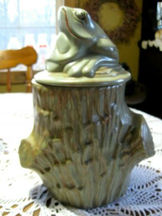 Vintage Mccoy Frog Cookie Jar Ceramic " Woodland Frog "