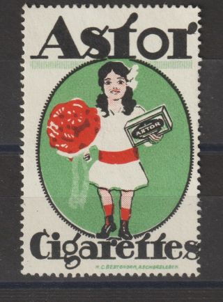 German Poster Stamp Astor Cigarettes
