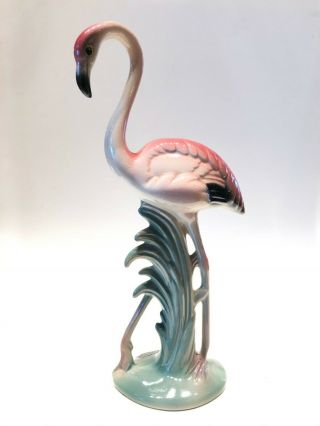 Brad Keeler California Ceramic Art Deco Pink Flamingo Bird Figurine 9 - 3/4 " Decal