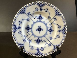 1 Vintage Royal Copenhagen Blue Fluted Full Lace Bread Plates 1st Quality 1088