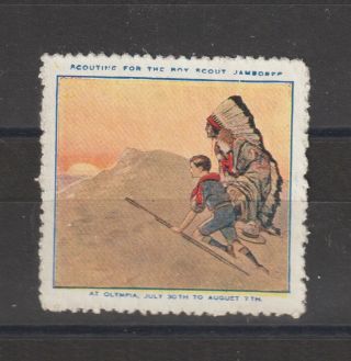 Uk Poster Stamp Scout Jamboree Olympia Native American