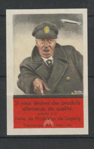 German Poster Stamp Zeppelin French Text