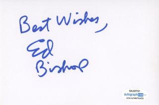 Ed Bishop Autographed Signed Index Card Acoa