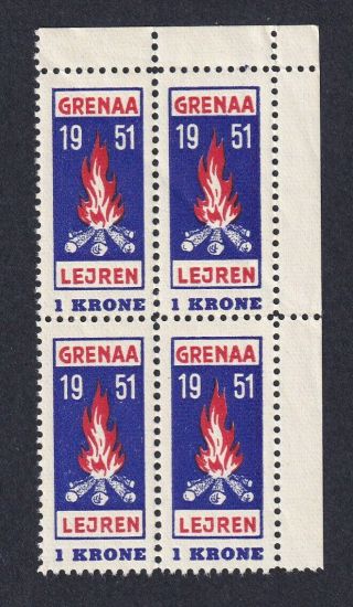 Denmark Poster Stamp Scouting Grenaa GrenÅ Scout Jamboree 1951