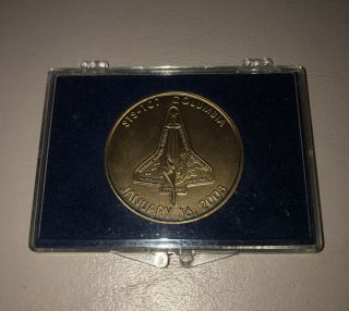 NASA SPACE SHUTTLE COIN /MEDAL,  IN MEMORY of COLUMBIA,  STS - 107 & MISSION COIN 2