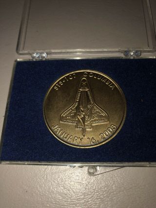 NASA SPACE SHUTTLE COIN /MEDAL,  IN MEMORY of COLUMBIA,  STS - 107 & MISSION COIN 3