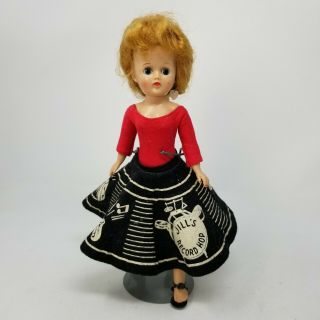 Vogue Redhead Jill Doll Dressed In Black Record Hop Skirt Outfit 10 1/2