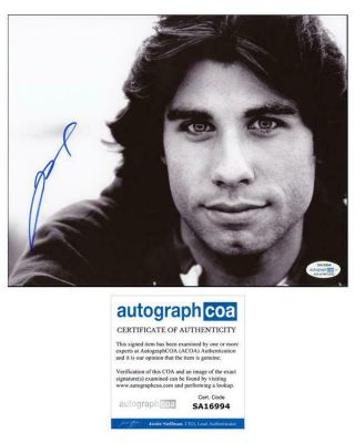 John Travolta " Urban Cowboy " Autograph Signed 8x10 Photo Acoa