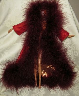 Barbie Cinnabar Sensation Byron Lars Iridescent Taffeta Feather Coat For Doll