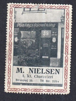 Denmark Poster Stamp Strandvej Hellerup Meat Shop