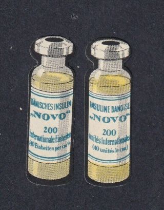 Denmark Poster Stamps A&b Novo Insulin Insuline 2 Diff.