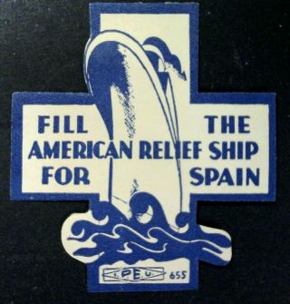 Cinderella Poster Charity Stamp - Fill American Relief Ship For Spain - Mh