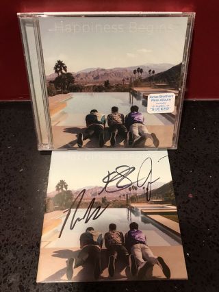 Jonas Brothers Signed Cd Cover - Autographed By All 3