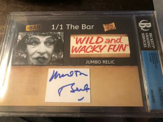 2019 " The Bar " Milton Berle 1/1 Autograph & Jumbo Relic Beckett Auto Gem 10