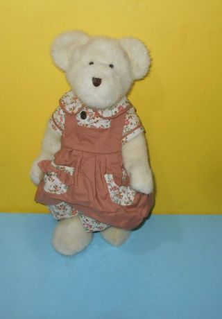 Boyds Limited Ed 14 " Stuffed Jointed Plush W/ Poseable Arms Flower Pocket Dress