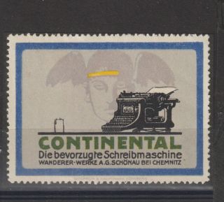 German Poster Stamp Continental Typewriter