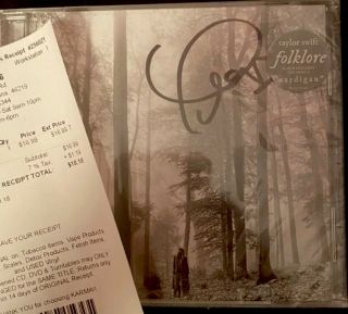 Taylor Swift Signed Folklore Cd Album Out Of Stock Autograph