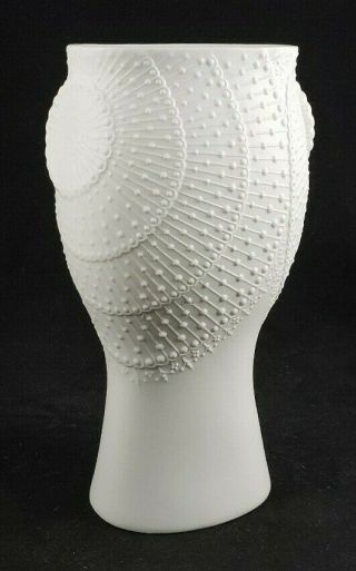 Vintage Ak Kaiser White Bisque Porcelain Vase - W.  Germany - Signed M.  Frey