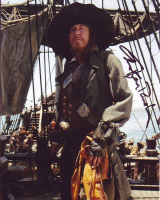 Geoffrey Rush Signed Autographed Pirates Of The Caribbean Hector Barbossa Photo
