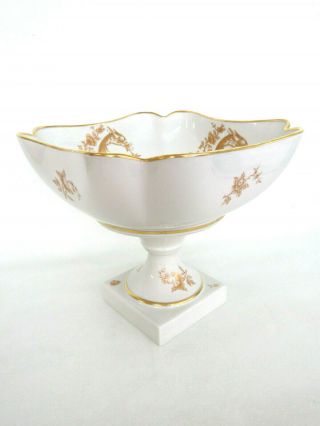 Limoges France Porcelain Gold Gilt Compote Fruit Centerpiece Bowl 889b