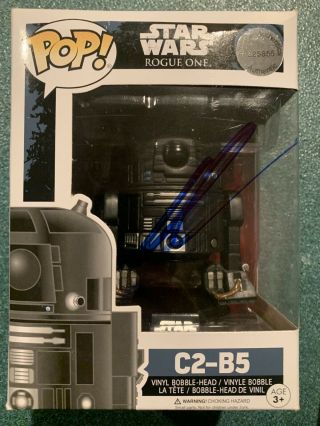 Star Wars George Lucas Signed Autographed “c2 - B5”funko Pop With