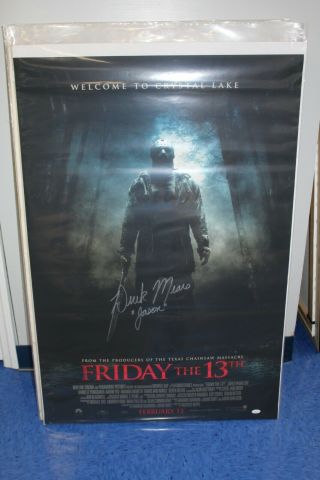 Friday The 13th 2009 Double Sided Poster - Derek Mears Signed 27x40 - Jsa Cert