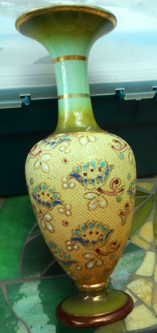 Antique 19th C.  Royal Doulton Lambeth Slater Stoneware Signed 7.  5 " Tall Vase