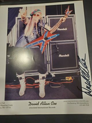 David Allan Coe Autograph Signed Photo Country Music Legend Rebel D.  A.  C.  Pantera